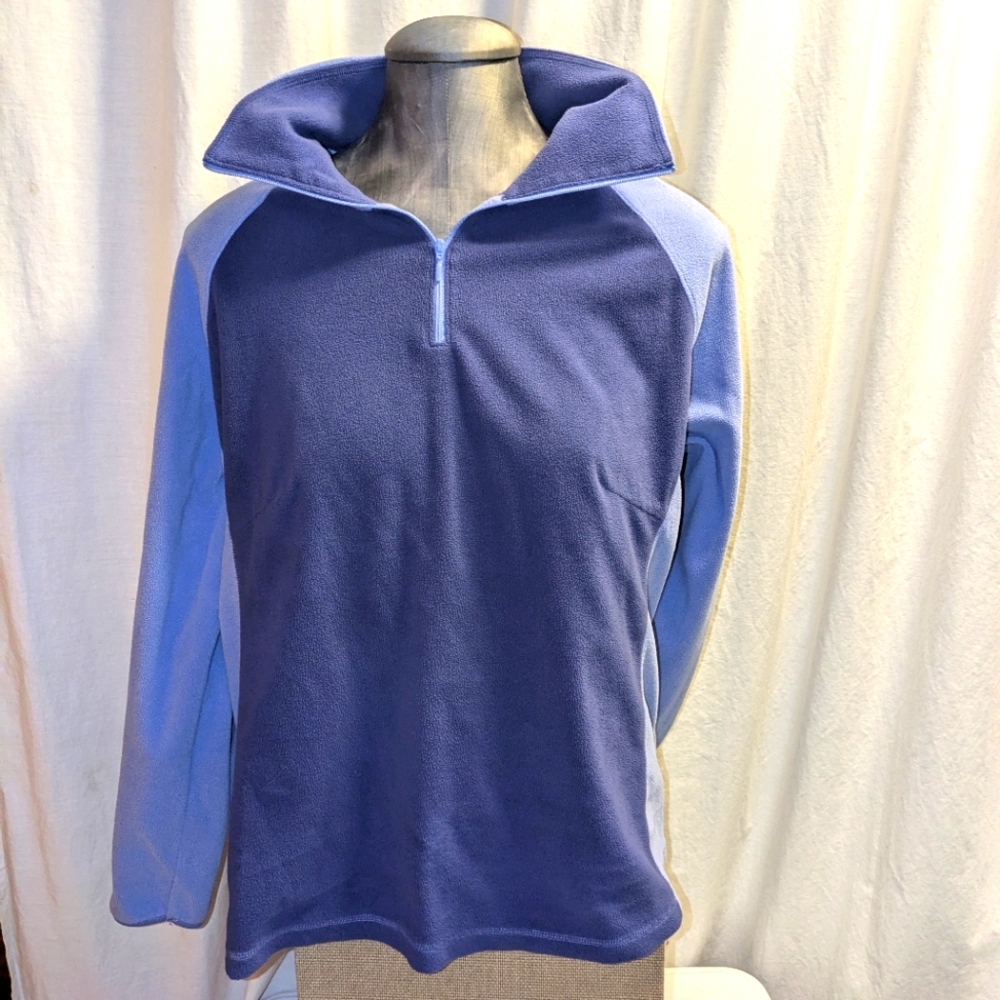Columbia Women’s Fleece Jacket 1/4 Zip Pullover Blue Colorblock Size Women's 1X